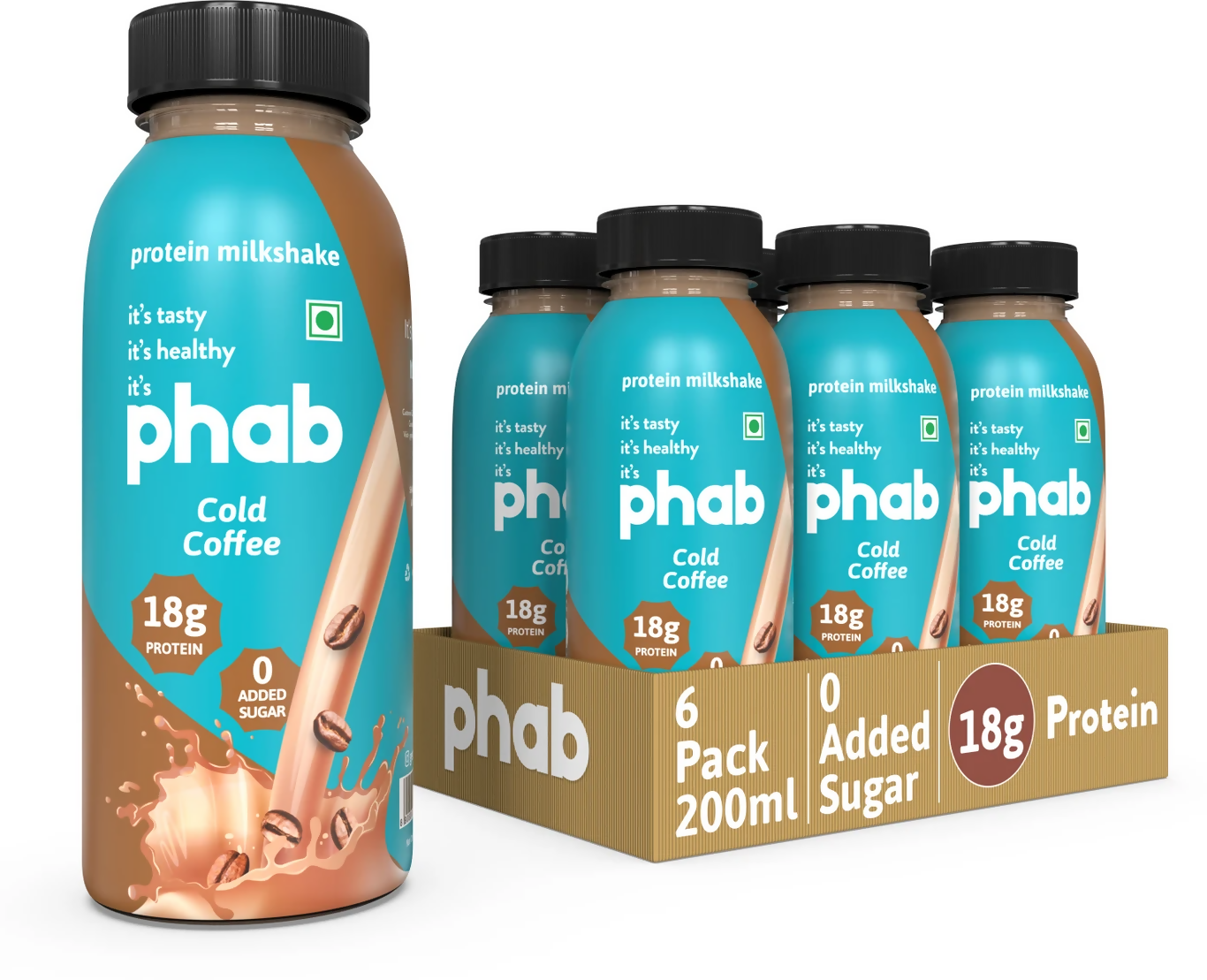 Phab Protein Milkshake With protein Cold Coffee Protein Shake | Grocsy
