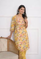 Festive Wear Ethnic Yellow chanderi Stitched Suit - Anbazaar | Grocsy