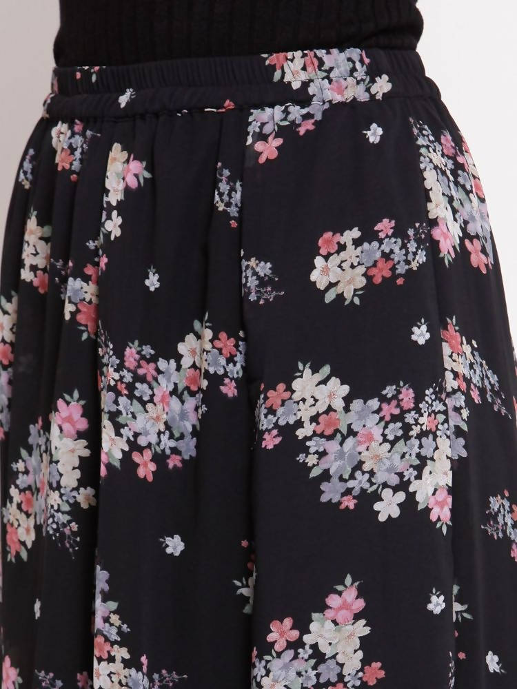 Myshka Women's Multi Georgette Na Na Printed Casual Skirt | Grocsy