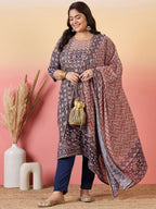 Sztori Women Floral Yoke Design Regular Gotta Patti Kurta with Trousers & With Dupatta | Grocsy