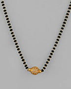 VOJ Gold-Polished AD-Studded & Beaded Mangalsutra | Grocsy