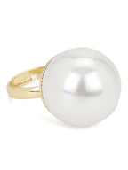 White Pearl Adjustable Ring- Ruby Raang | Grocsy