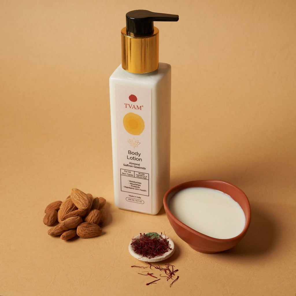 Tvam Almond Saffron Goats Milk Body Lotion | Grocsy