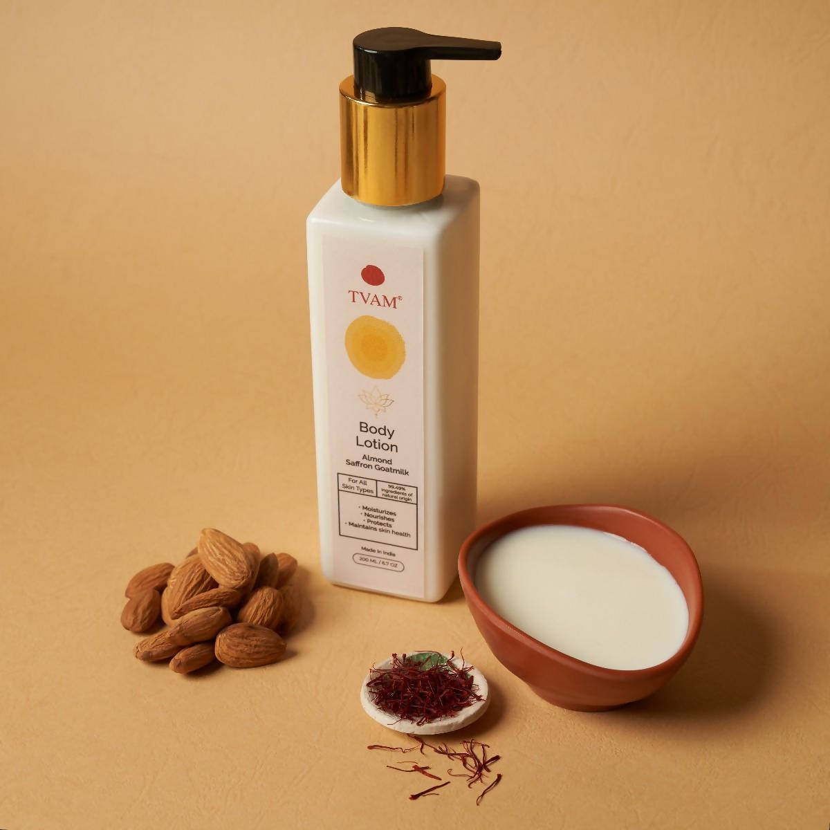 Tvam Almond Saffron Goats Milk Body Lotion | Grocsy