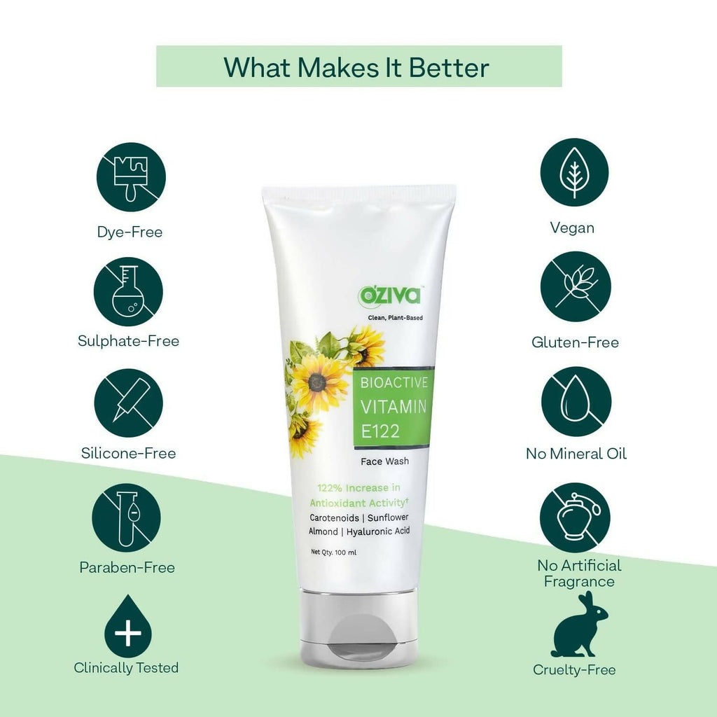 OZiva Bioactive Vitamin E122 Face Wash | Grocsy