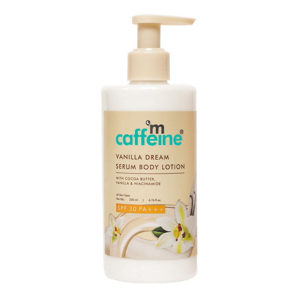 mCaffeine Vanilla Dream Serum Body Lotion SPF 30 PA+++ For 72 hrs Deep Moisturization | Grocsy