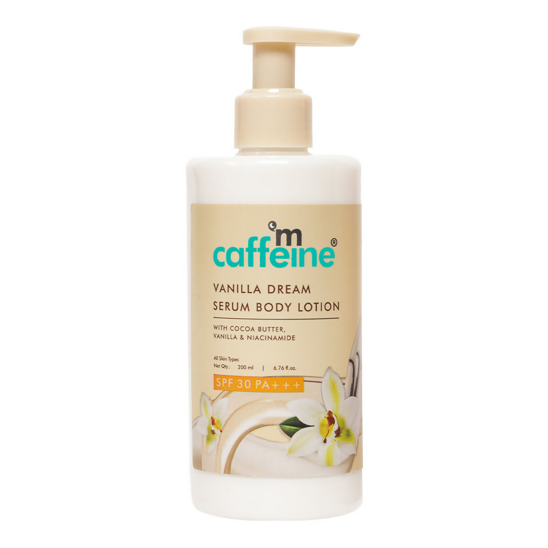 mCaffeine Vanilla Dream Serum Body Lotion SPF 30 PA+++ For 72 hrs Deep Moisturization | Grocsy