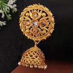 JS Fashion Designer High Gold Polish Jhumka Earrings – Fancy Antique Party Wear Jewelry for Women | Grocsy