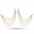 JS Fashion Cluster Pearls High Gold Polish Antique Kaan Chain Earrings for Women | Grocsy