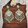 JS Fashion Long Meenakari Earrings with Clustered Pearls – Designer Fancy Party Wear Jewelry for Women | Grocsy