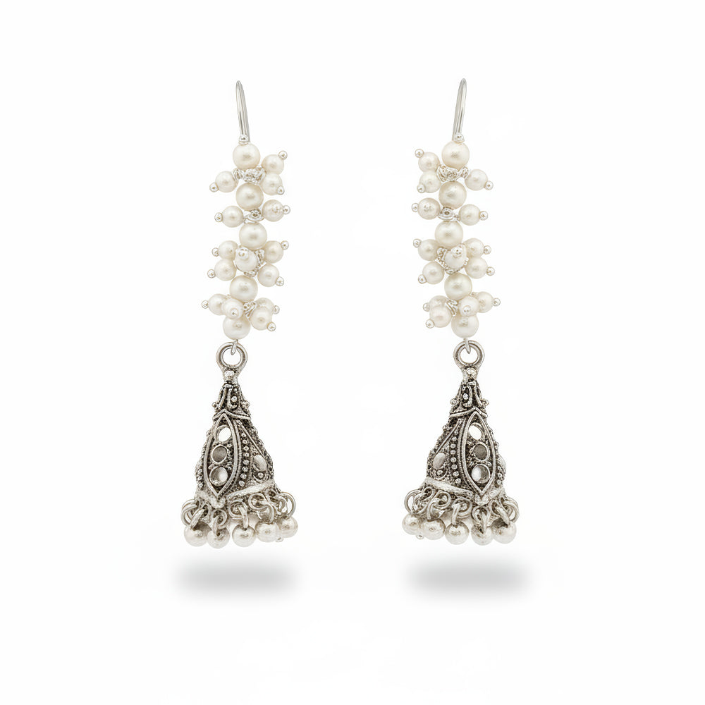 JS Fashion Beautiful Designer Oxidized Silver Earrings for Women & Girls | Grocsy
