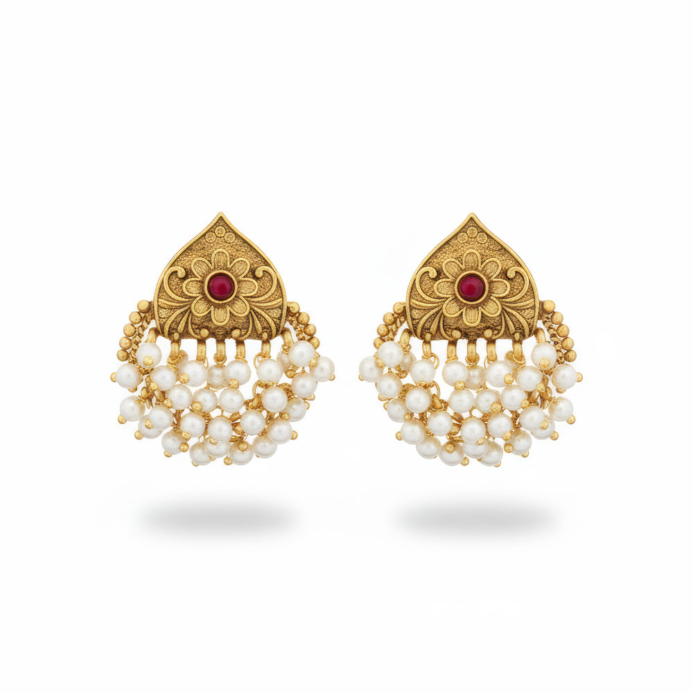 JS Fashion Beautiful Antique Jewellery Design High Gold Polish Earrings for Women | Grocsy