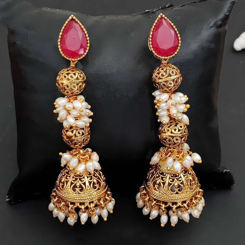 JS Fashion Designer Antique Jewellery High Gold Polish Earrings for Women | Grocsy