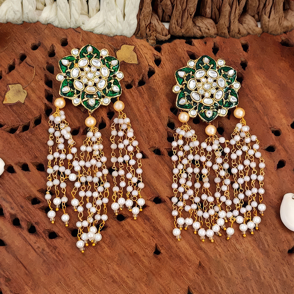 JS Fashion Antique High Gold Polish Earrings – Designer Party Wear Jewelry for Women | Grocsy