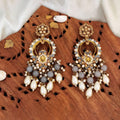 JS Fashion Designer Mehendi Polish Antique Earrings – Fancy Traditional Party Wear Jewelry for Women | Grocsy
