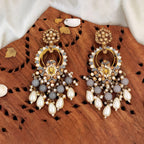 JS Fashion Designer Mehendi Polish Antique Earrings – Fancy Traditional Party Wear Jewelry for Women | Grocsy