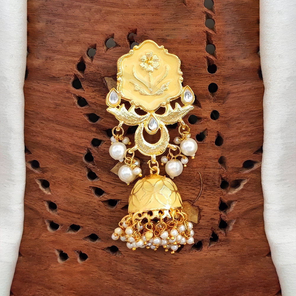 JS Fashion Antique High Gold Jhumka Earrings – Elegant Party Wear Traditional Jewelry for Women | Grocsy