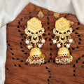 JS Fashion Antique High Gold Jhumka Earrings – Elegant Party Wear Traditional Jewelry for Women | Grocsy