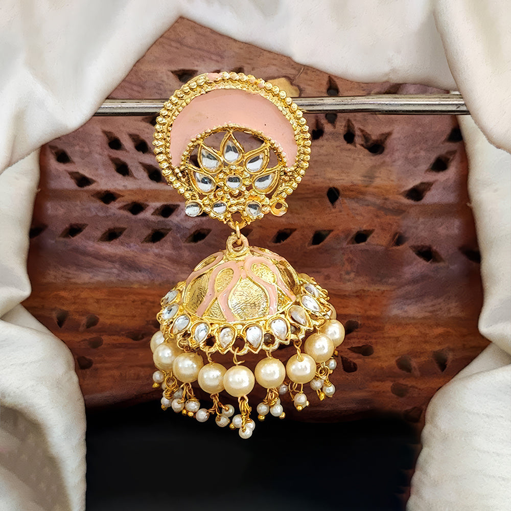 JS Fashion Antique High Gold Polish Jhumka Earrings – Traditional Party Wear Jewelry for Women & Girls | Grocsy