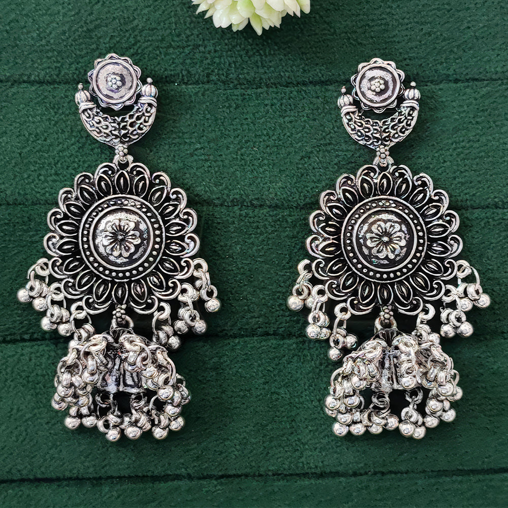 JS Fashion Designer Beautiful Oxidised Silver Earrings for Women & Girls | Grocsy