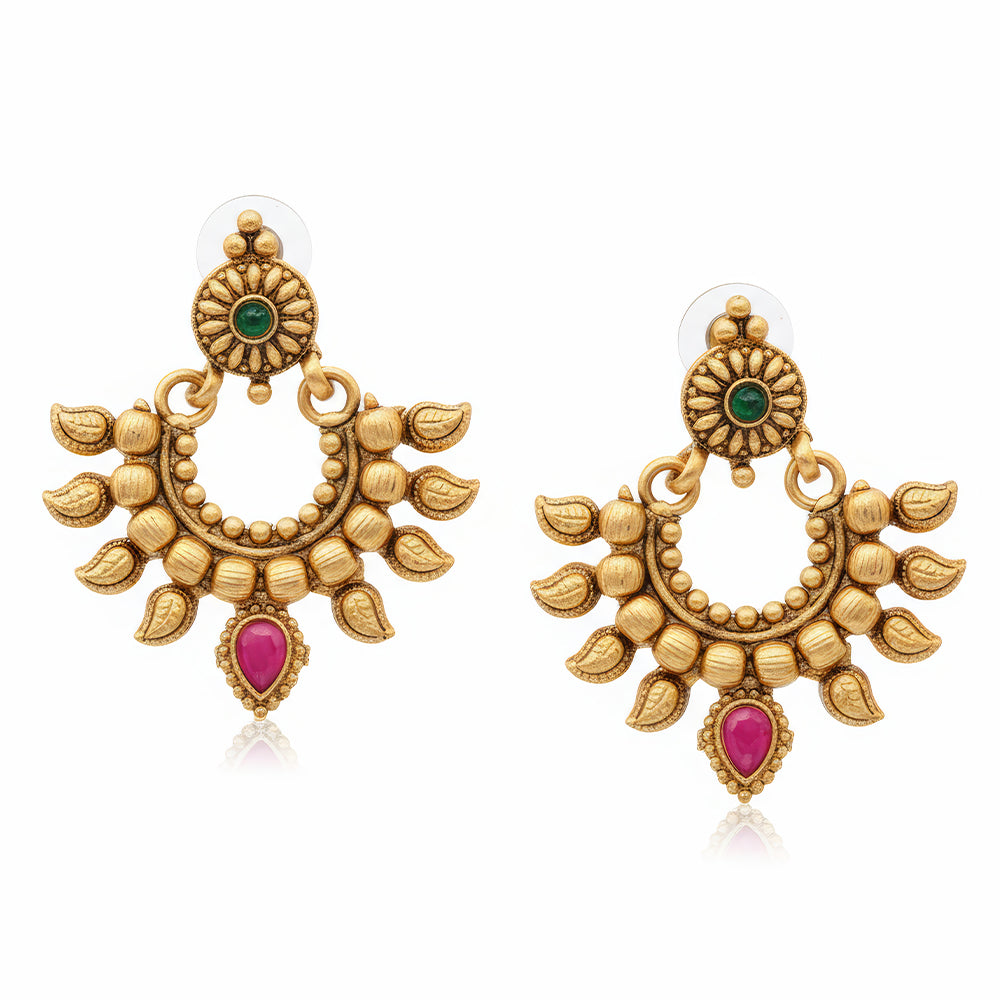 JS Fashion Beautiful Design High Gold Polish Full Stone Earrings for Women | Grocsy