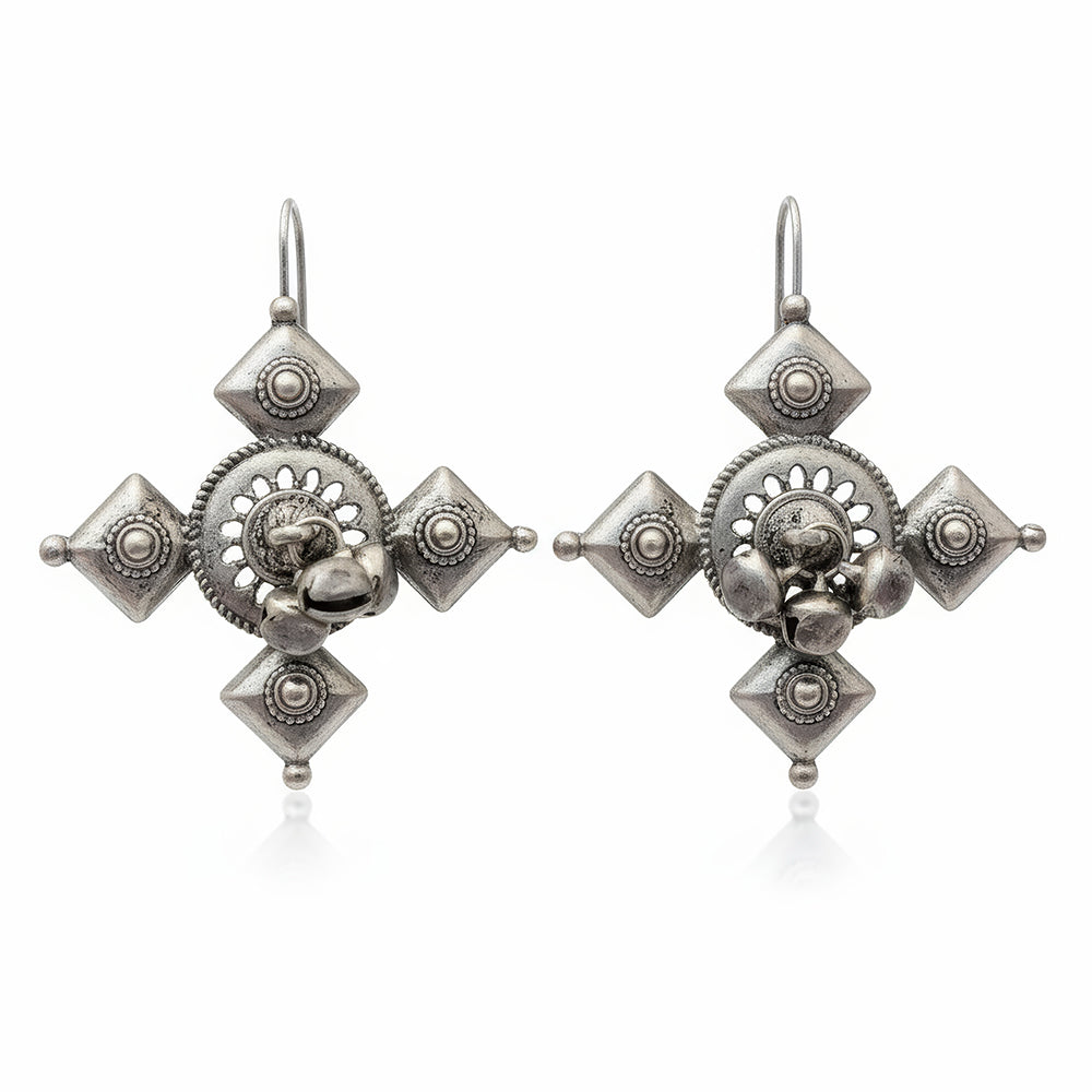 JS Fashion Oxidized Silver Designer Fancy Style Earrings for Women & Girls | Grocsy