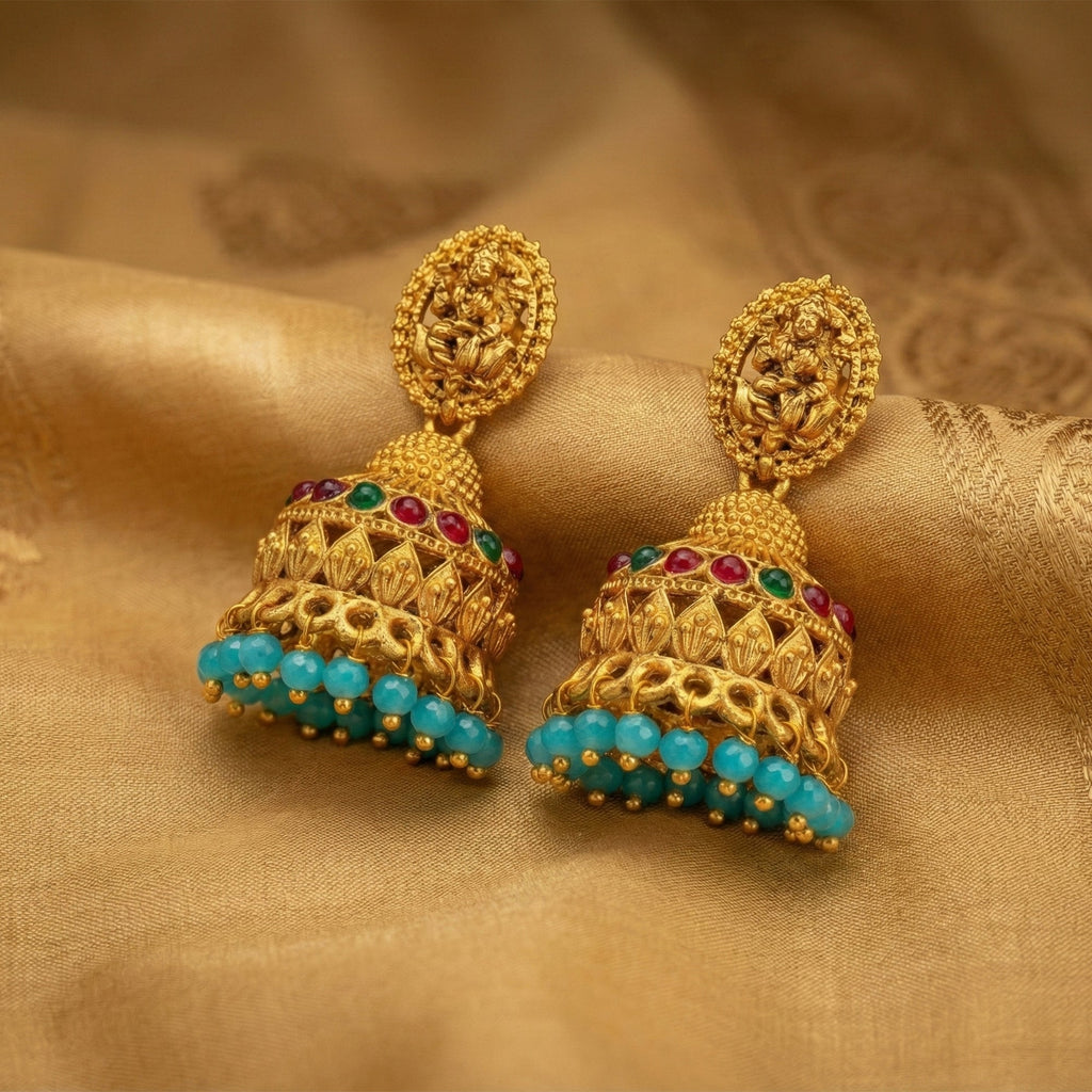 JS Fashion Antique Rajwadi Temple Designer Jhumka Earrings for Women & Girls | Grocsy