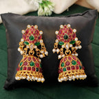 JS Fashion Traditional Rajwadi Lotus Design Jhumka Earrings for Women & Girls | Grocsy