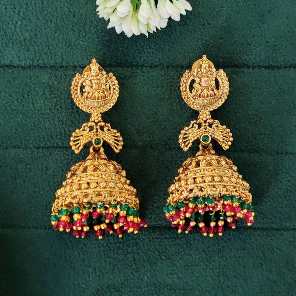 JS Fashion Rajwadi Polish Traditional Temple Earrings for Women & Girls | Grocsy