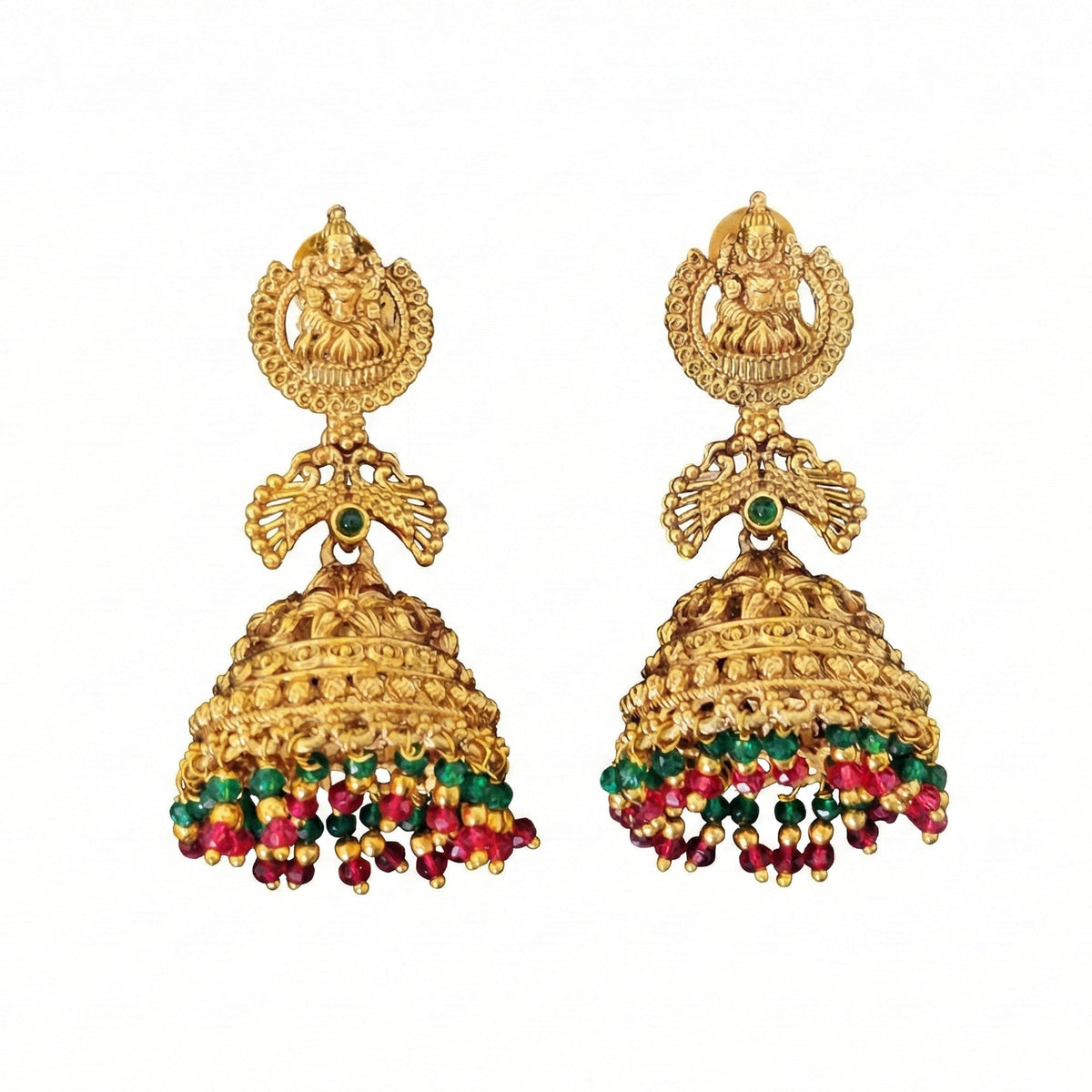 JS Fashion Rajwadi Polish Traditional Temple Earrings for Women & Girls | Grocsy