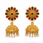 JS Fashion Reverse Stone Jhumki Earrings for Women | Grocsy
