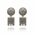 JS Fashion Traditional Trendy Oxidized Silver Polish Designer Earrings for Women & Girls | Grocsy