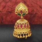JS Fashion Matte Gold Designer Jhumka Earrings – Fancy Party Wear Traditional Jewelry for Women | Grocsy