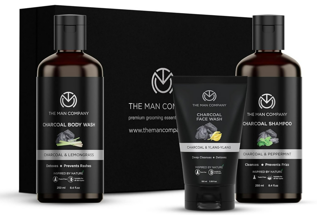 The Man Company Charcoal Care Trio Kit Gift Set | Grocsy