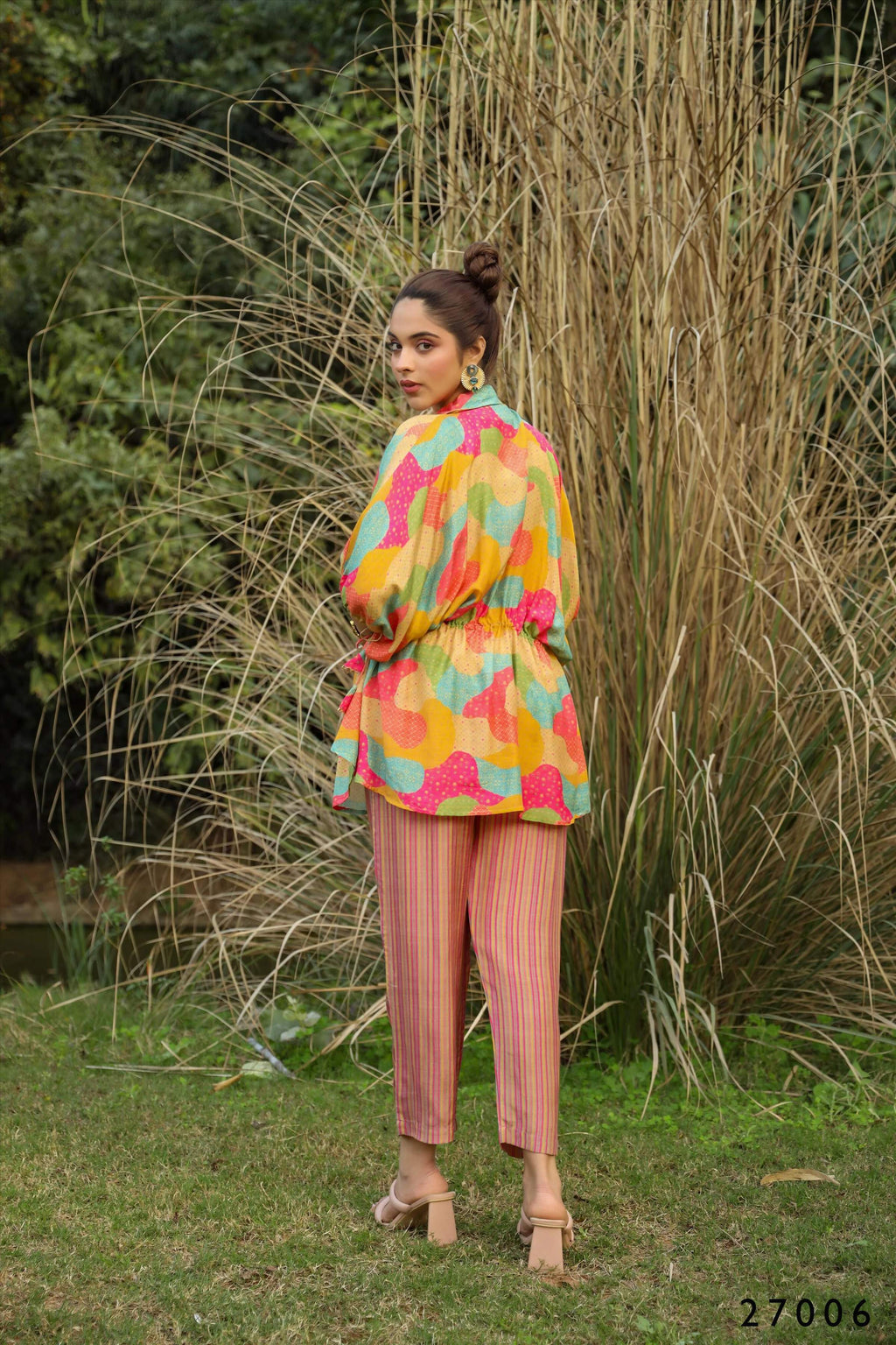 Women's Casual Fashionable Multi Mull Cotton co-ord set - Anya | Grocsy
