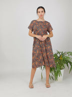 Breathables Women Cotton Printed Loungewear Nightie Blue I Night Wear | Nighty | Jaipuri Print | Grocsy
