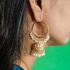 JS Fashion Antique High Gold Polish Earrings Set – Full Stone Fancy Jewelry for Women’s Party & Festive Wear | Grocsy