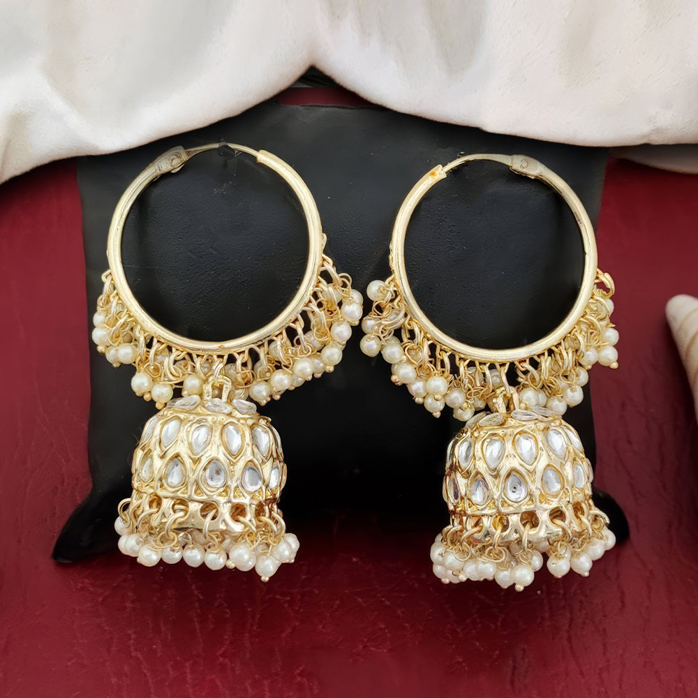 JS Fashion Antique High Gold Polish Earrings Set – Full Stone Fancy Jewelry for Women’s Party & Festive Wear | Grocsy