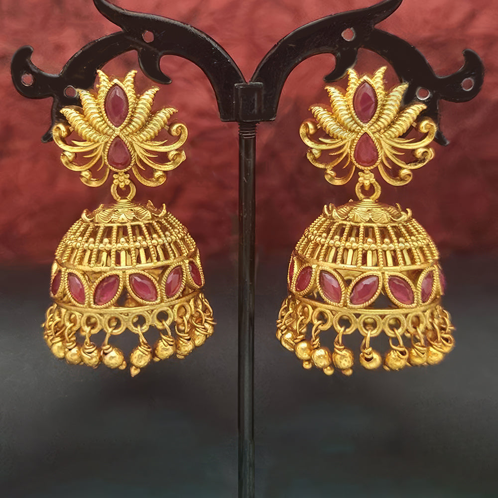 JS Fashion Matte Gold Polish Fancy Earrings – Designer Party Wear Jewelry for Women & Girls | Grocsy