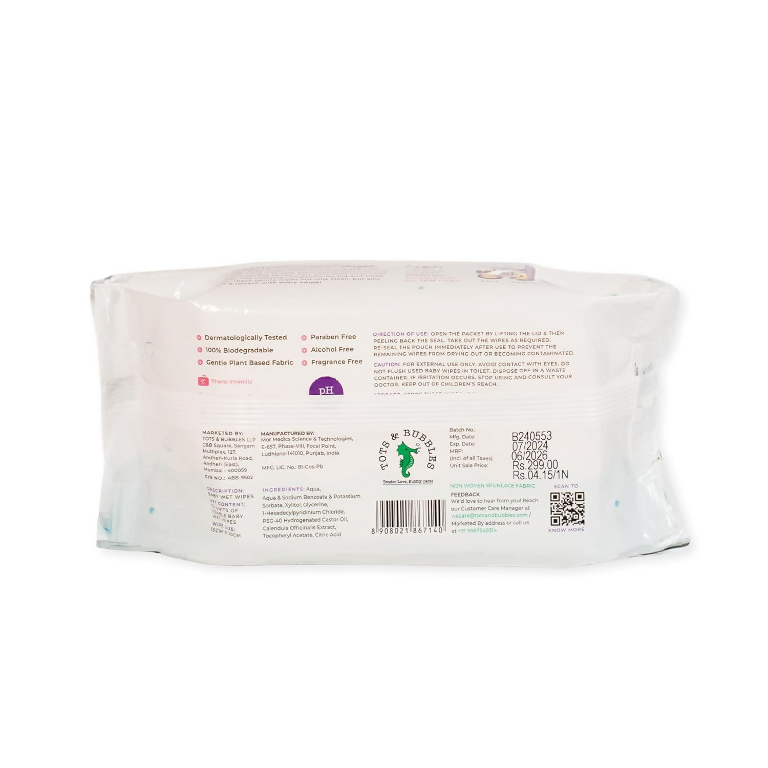 Tots & Bubbles 99% Water Baby Wet Wipes with Lid | Grocsy