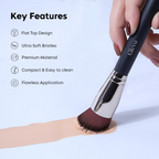 Gleva Flat Top Kabuki Foundation Makeup Brush Black | Grocsy