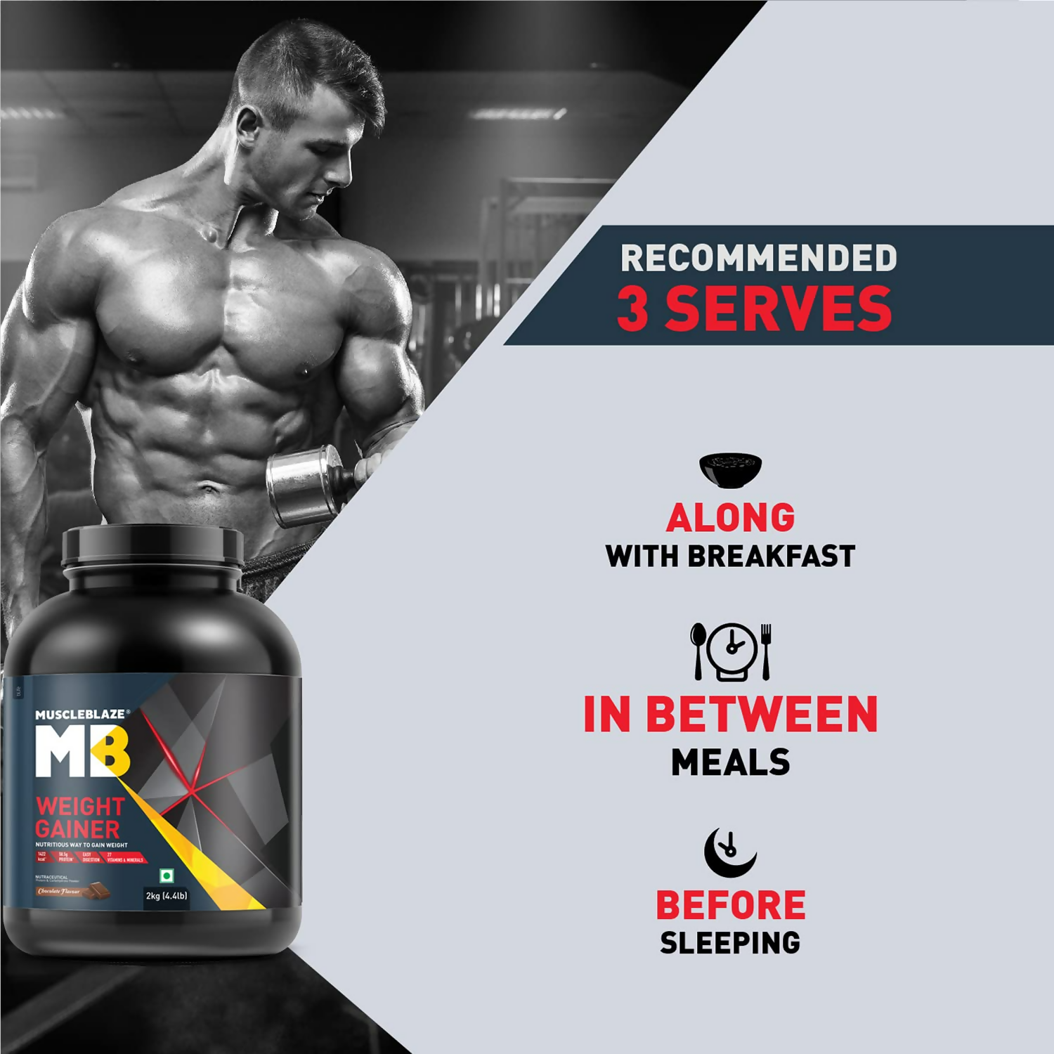 MuscleBlaze Weight Gainer With Added Digezyme Powder | Grocsy