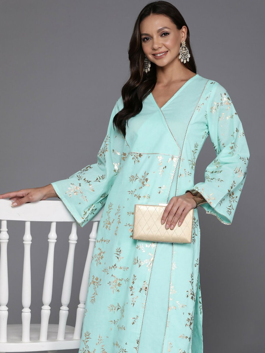 Ahalyaa Women's Traditional wear Kurta Set - Summer Blue | Grocsy