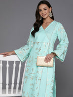 Ahalyaa Women's Traditional wear Kurta Set - Summer Blue | Grocsy
