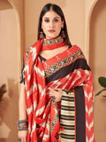 Aayaa Designer Winter Collection Printed Saree With Shawl - Multi Color | Grocsy