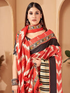 Aayaa Designer Winter Collection Printed Saree With Shawl - Multi Color | Grocsy