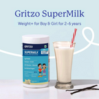 Gritzo SuperMilk Weight+ (2-6y Boy & Girl), 4g Protein Powder - Creamy Vanilla | Grocsy