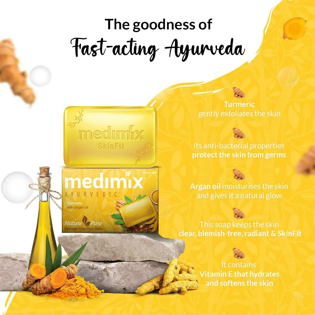 Medimix Ayurvedic Tumeric & Argan Oil Bathing Bar | Grocsy