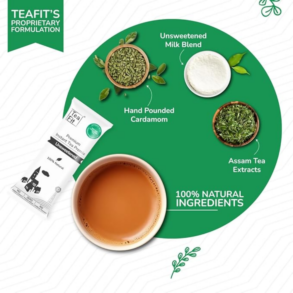 TeaFit Premium NO SUGAR Instant Cardamom Tea Premix | Grocsy