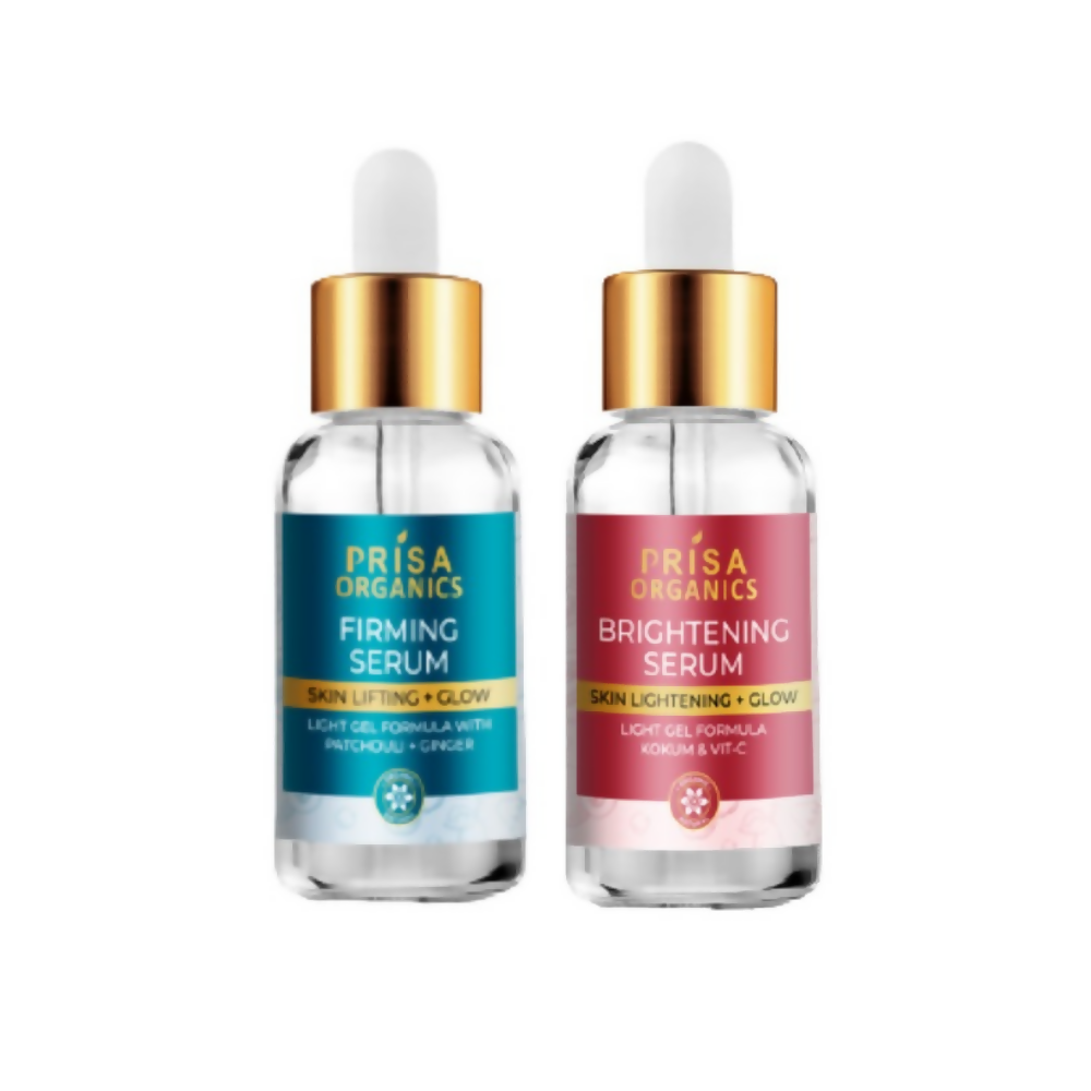 Prisa Organics Skin Firming + Anti Ageing Face Serum and Brightening Face Serum Combo | Grocsy